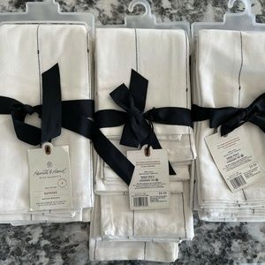 NEW! Set of 3 Packs Hearth and Hand White w/ Black Napkins